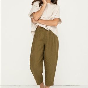Elizabeth Suzann Olive Straight Leg Pants